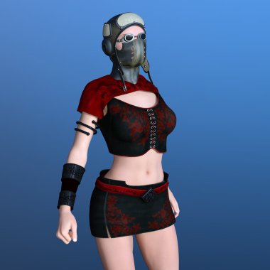 bir kadın savaşçı 3d cg render