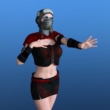 bir kadın savaşçı 3d cg render