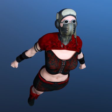 bir kadın savaşçı 3d cg render