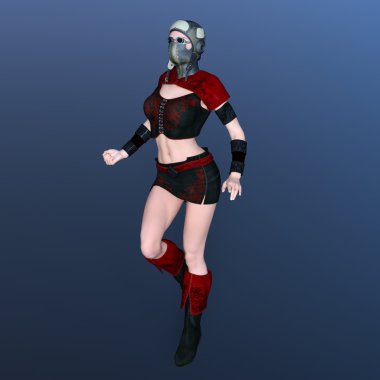 bir kadın savaşçı 3d cg render