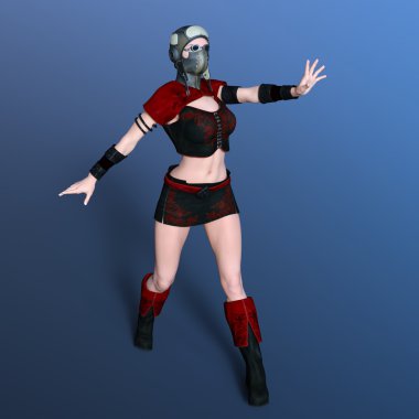 bir kadın savaşçı 3d cg render