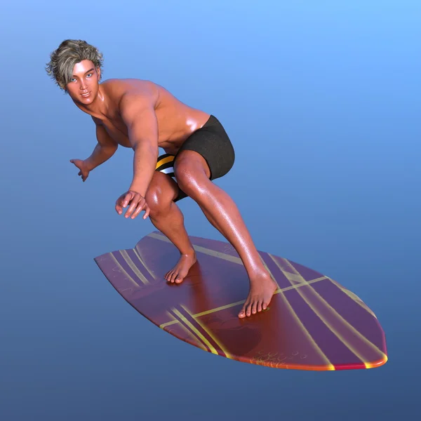 Bir sörfçü 3d cg render — Stok fotoğraf