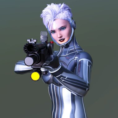 3d cg işleme süper bir kadın