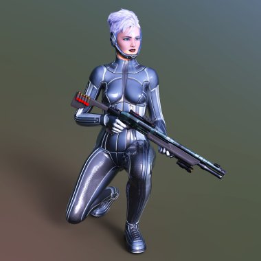 3d cg işleme süper bir kadın