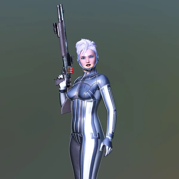 3D CG renderização de uma super mulher — Fotografia de Stock