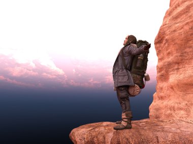 Bir backpacker 3d cg render