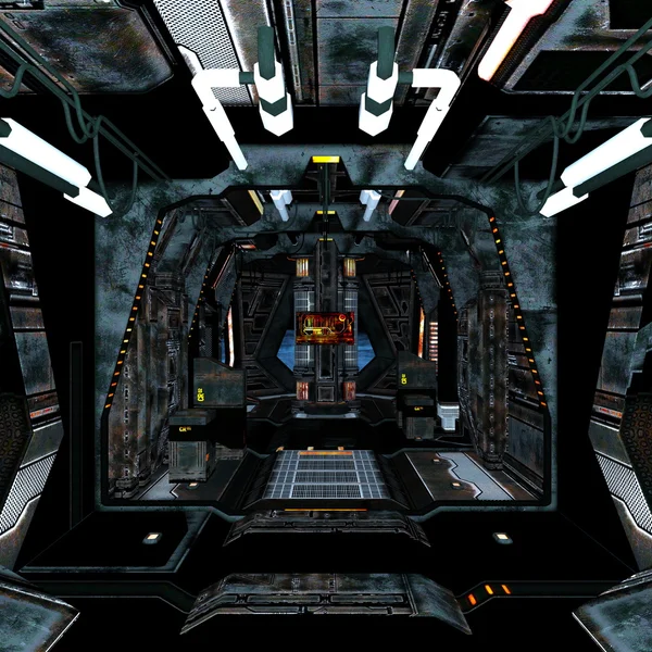 3D CG renderização de uma estação espacial — Fotografia de Stock