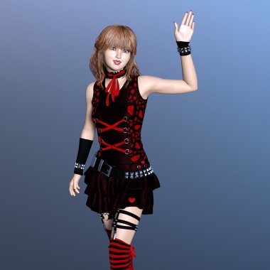 genç bir kadının 3d cg işleme