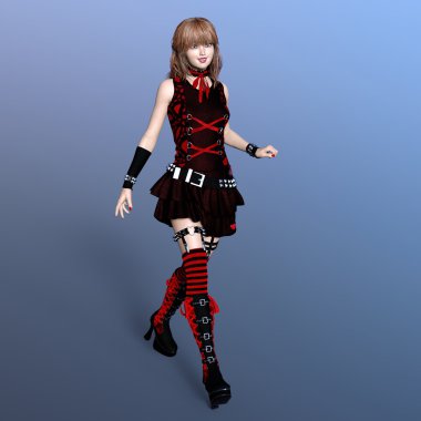 genç bir kadının 3d cg işleme