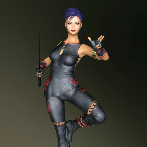 3D CG rendering of a female fencer — Stock Photo, Image