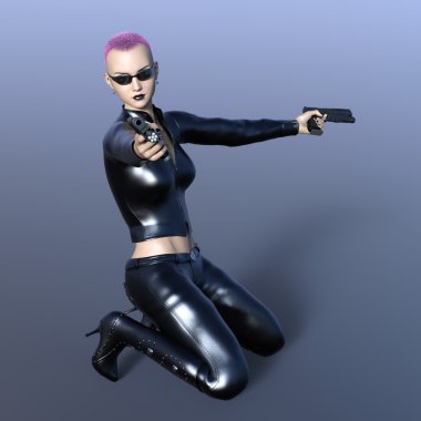 bir kadın savaşçı 3d cg render