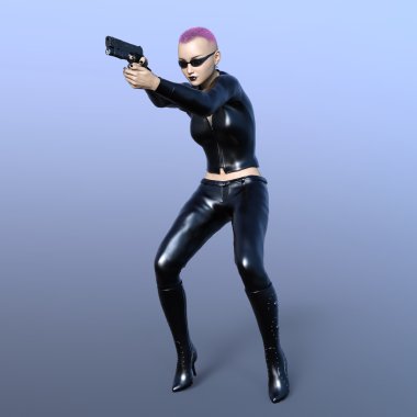 bir kadın savaşçı 3d cg render