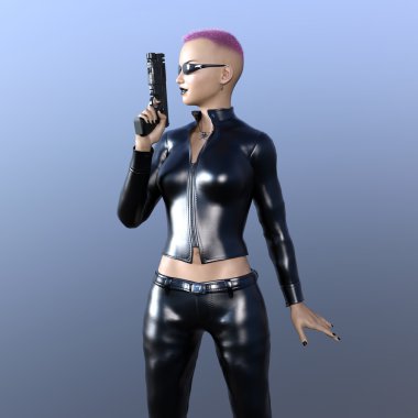 bir kadın savaşçı 3d cg render