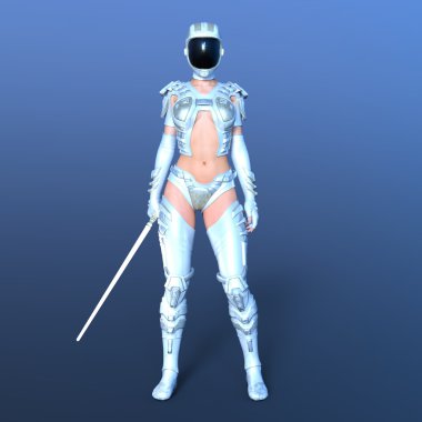 bir kadın savaşçı 3d cg render