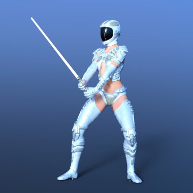 bir kadın savaşçı 3d cg render