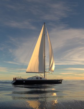 bir yat 3d cg render