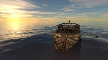 bir teknenin 3d cg işleme