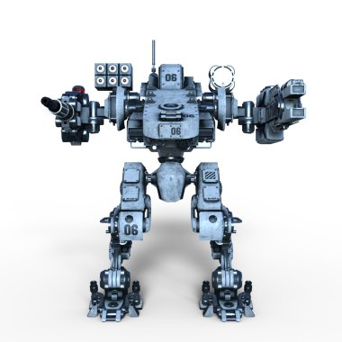 bir savaş robotu 3d cg render