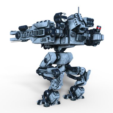 bir savaş robotu 3d cg render