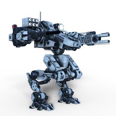 bir savaş robotu 3d cg render
