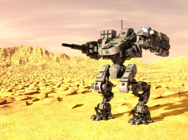 bir savaş robotu 3d cg render