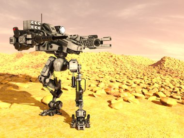 bir savaş robotu 3d cg render
