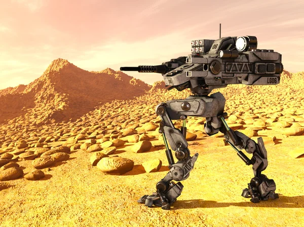 3D-s cg visszaadás-ból egy harci robot — Stock Fotó