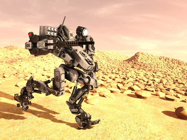 Bir savaş robotu 3d cg render — Stok fotoğraf