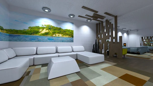 3D CG rendering of a living room Stock Photo