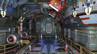 3d cg işleme bir uzay istasyonu