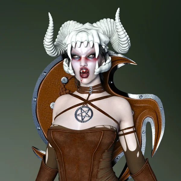 3D-s cg renderelés női zombi harcos — Stock Fotó