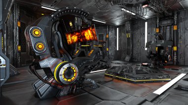 kontrol odası 3d cg render