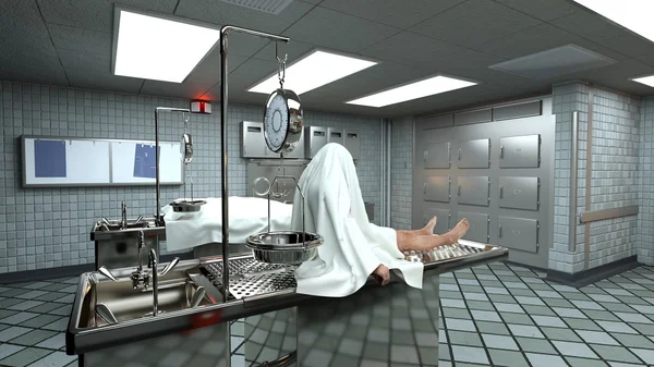 Render CG 3D dari kamar mayat — Stok Foto