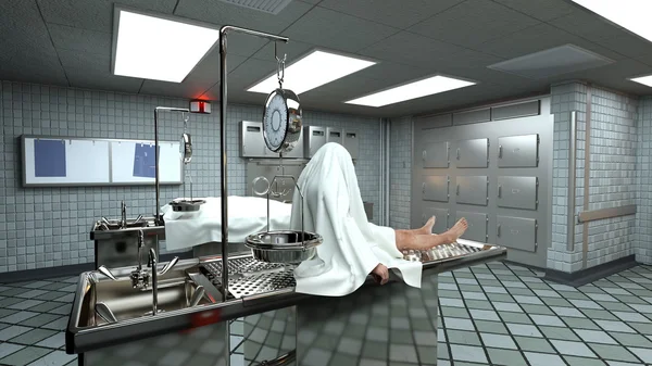 3D CG renderização da morgue — Fotografia de Stock