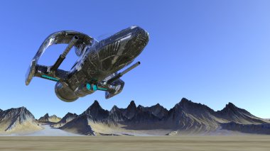 bir uzay gemisi 3d cg render