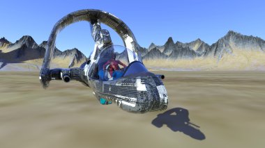 bir uzay gemisi 3d cg render
