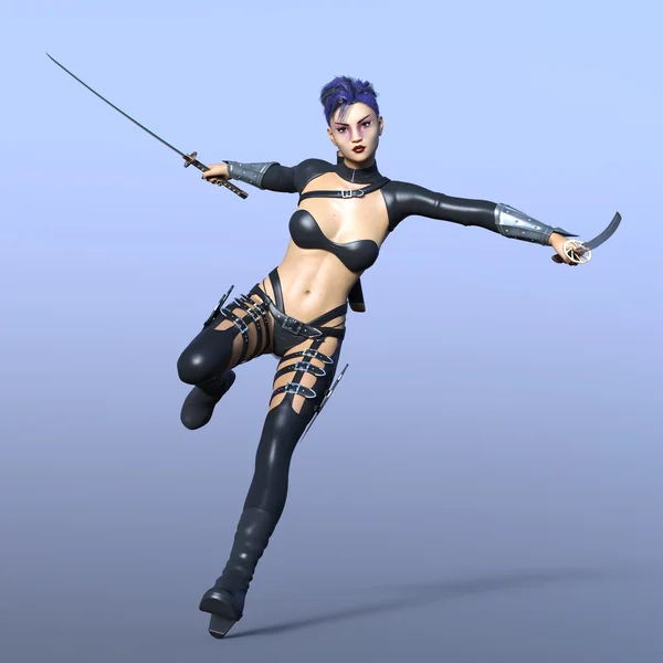 3D CG rendering of a female fencer — Stock Photo, Image