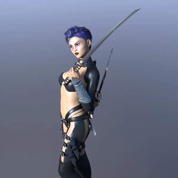 3D CG rendering of a female fencer — Stock Photo, Image