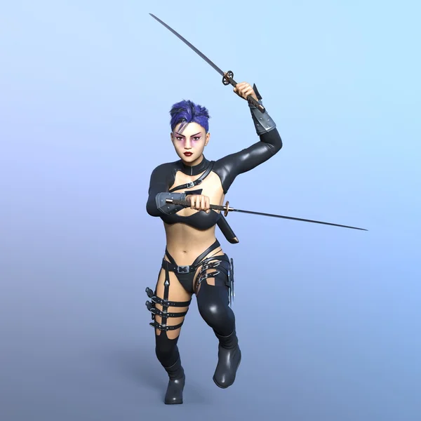 3D CG rendering of a female fencer — Stock Photo, Image