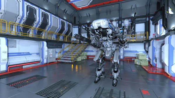 3D CG рендеринг боевого робота — стоковое фото