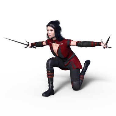 bir kadın savaşçı 3d cg render