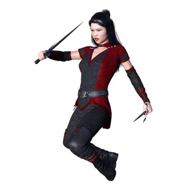 bir kadın savaşçı 3d cg render