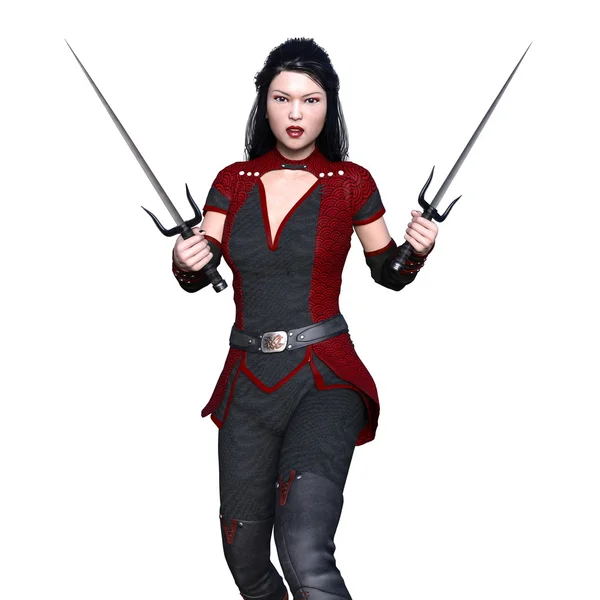 3D CG rendering of a female warrior — Stock Photo, Image