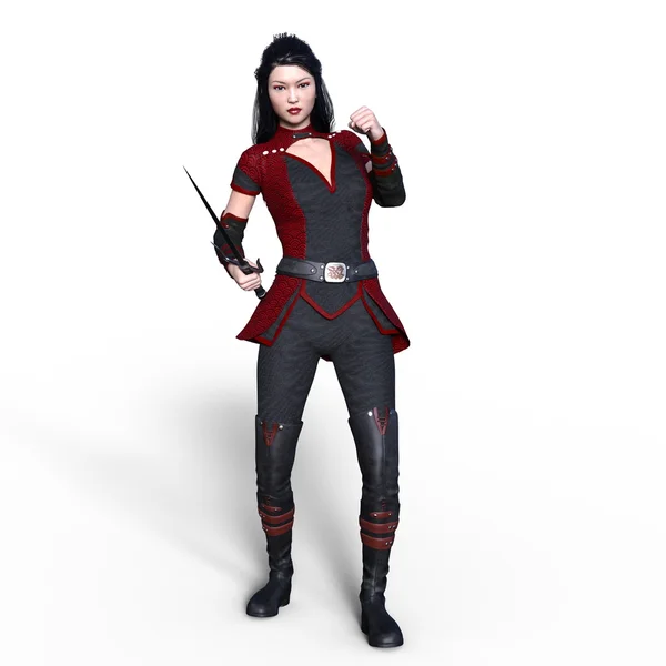 3D CG rendering of a female warrior — Stock Photo, Image