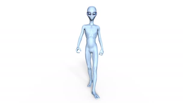 3D rendu 3D d'un alien en marche 