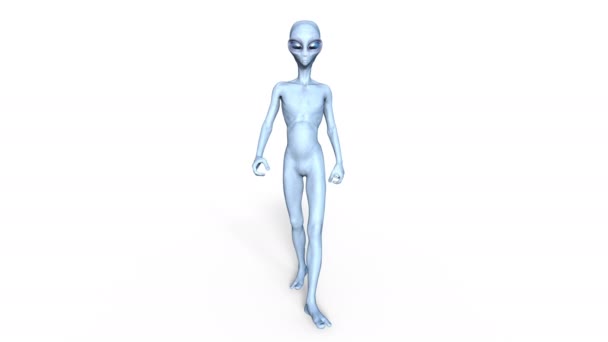 3D CG representación de un extraterrestre caminando — Vídeos de Stock