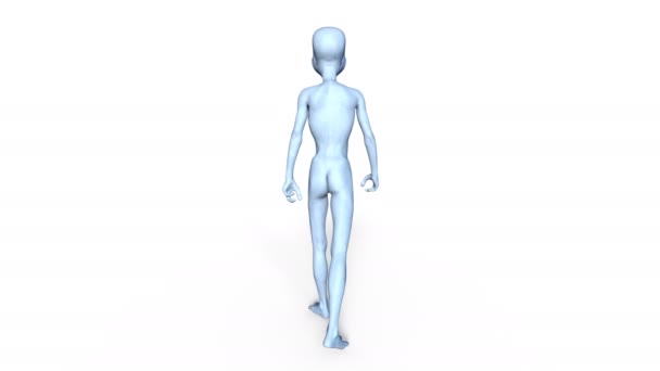 3D CG rendering of a walking alien — Stock Video