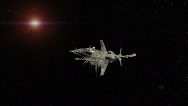 3D CG rendering of a space ship — Stock Video