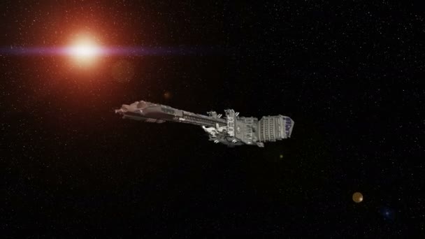 3D CG representación de una nave espacial — Vídeo de stock