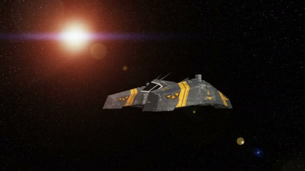 3D CG representación de una nave espacial — Vídeos de Stock